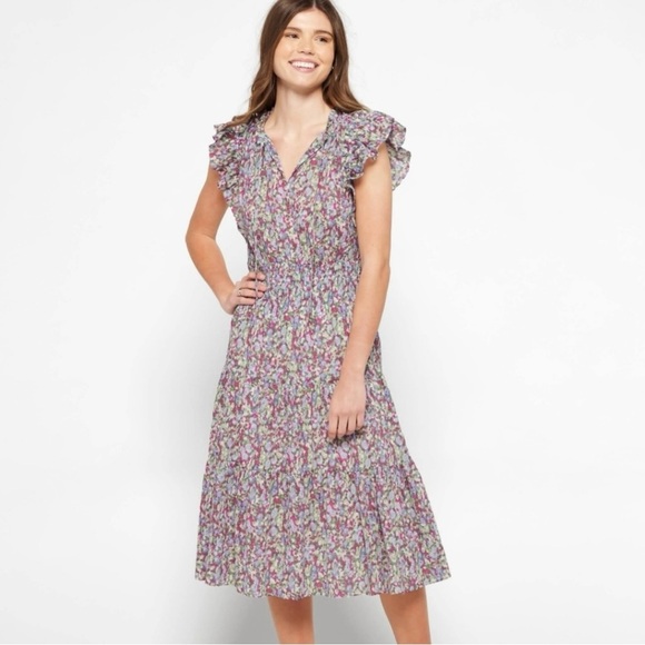 NWT Lauren Ralph Lauren Women's Size 22W Multicolor Floral Crinkled Cotton Dress - Picture 6 of 14